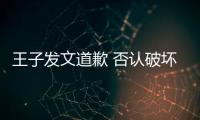 王子发文道歉 否认破坏别人家庭