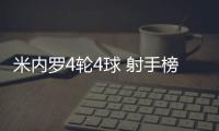 米内罗4轮4球 射手榜并列第1 这是要争中超金靴？